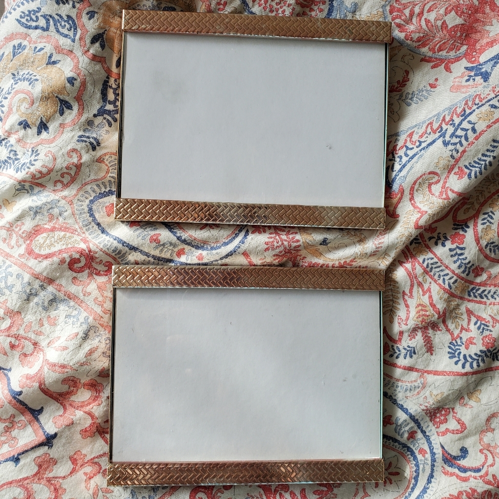 Pair of Distressed Metallic 4x6 Frames